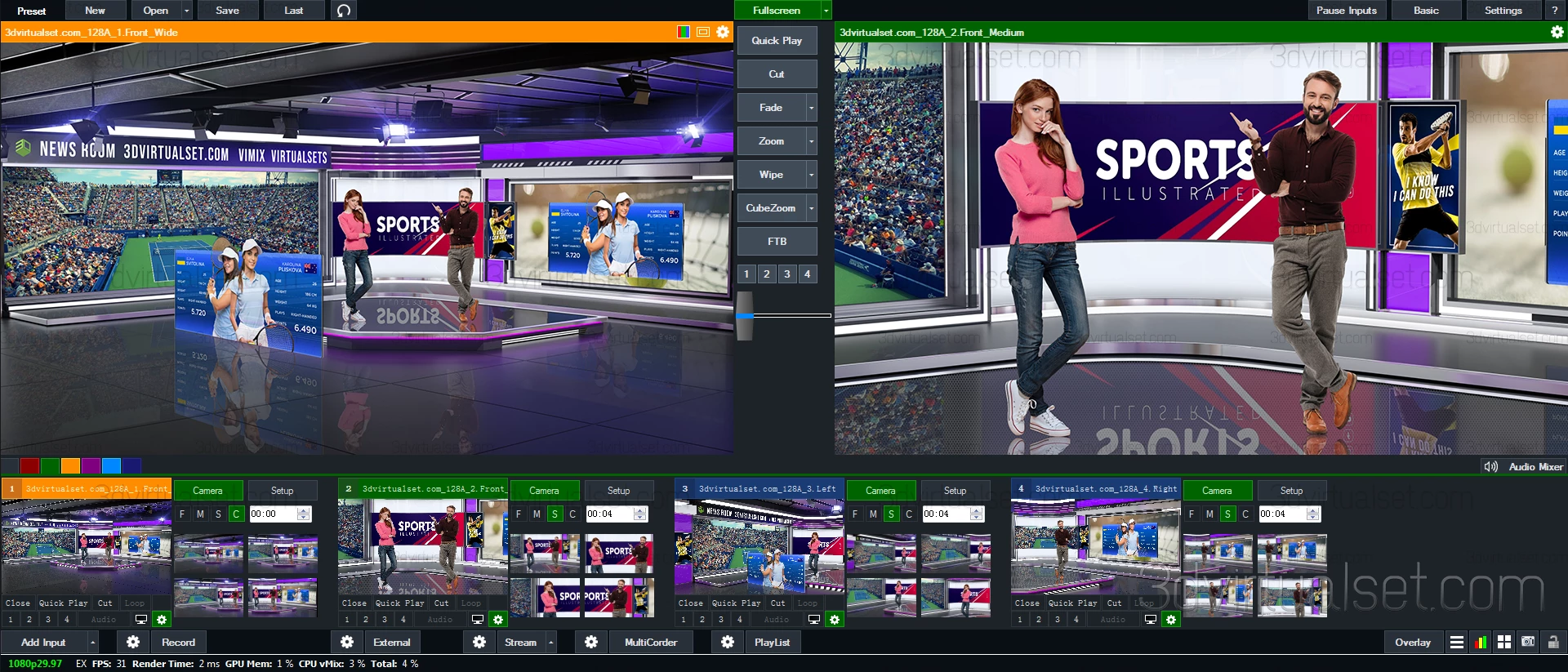 Virtual Set 128A for vMix VirtualSets Templates